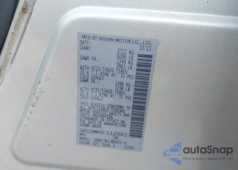 2014 Infiniti Qx60 Hybrid z USA, uszkodzony, nr VIN 5N1CL0MM3EC512001